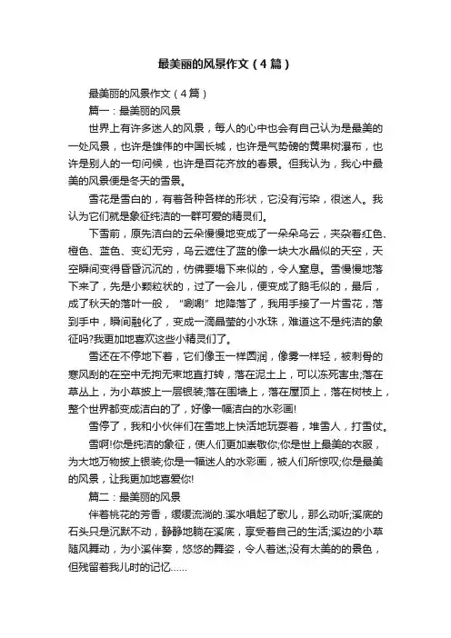 最美丽的风景作文（4篇）