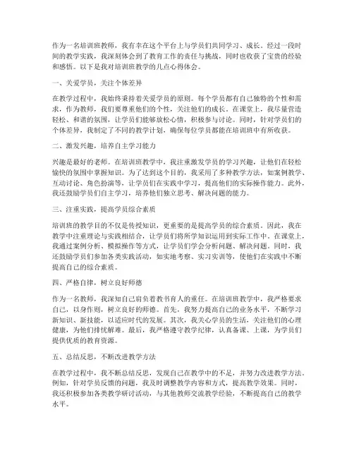 培训班教学心得体会范文