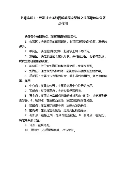 书籍连载1：剪发技术详细图解教程完整版之头部骨骼与分区点作用