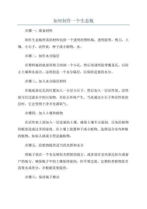 如何制作一个生态瓶
