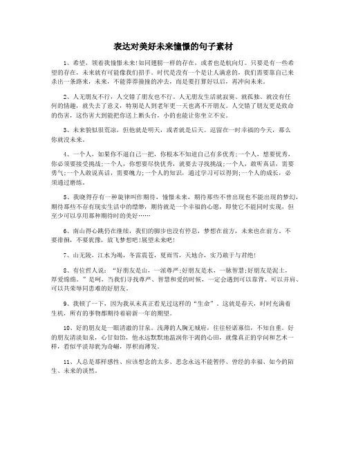 表达对美好未来憧憬的句子素材
