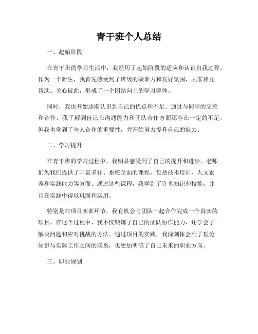 青干班个人总结