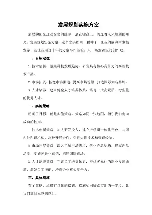 发展规划实施方案