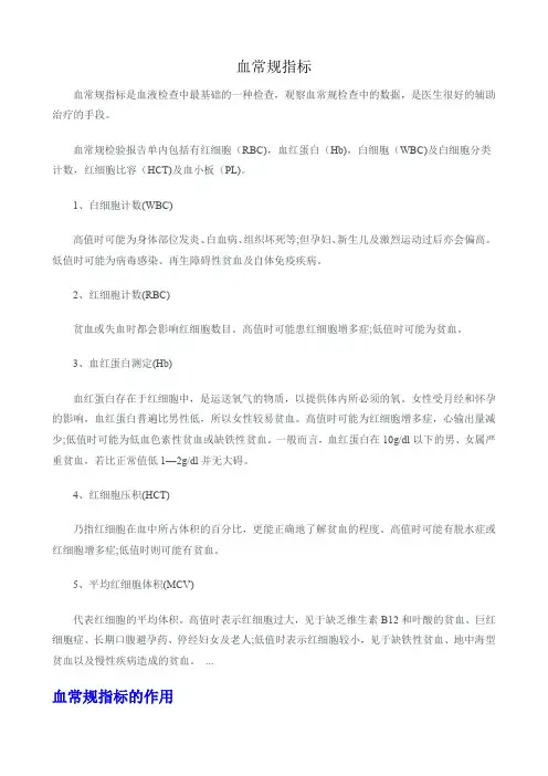 血常规指标