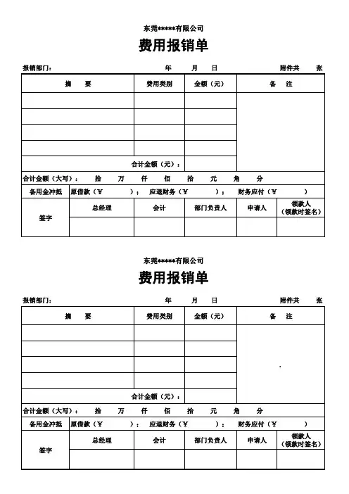 费用报销单(模版)
