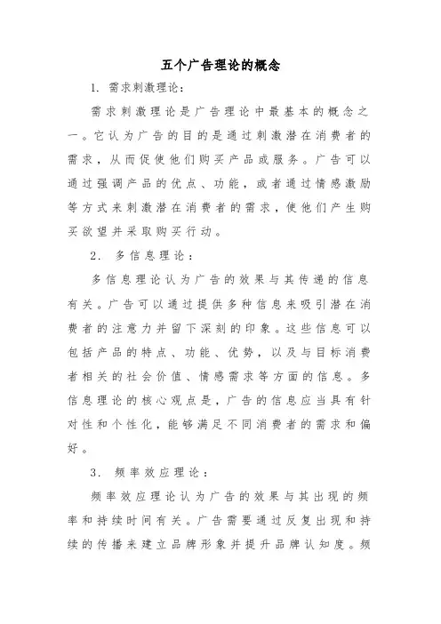 五个广告理论的概念