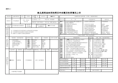 吴兆虎同志申报教授级中学高级教师情况公示