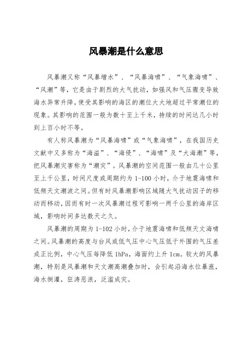 风暴潮是什么意思