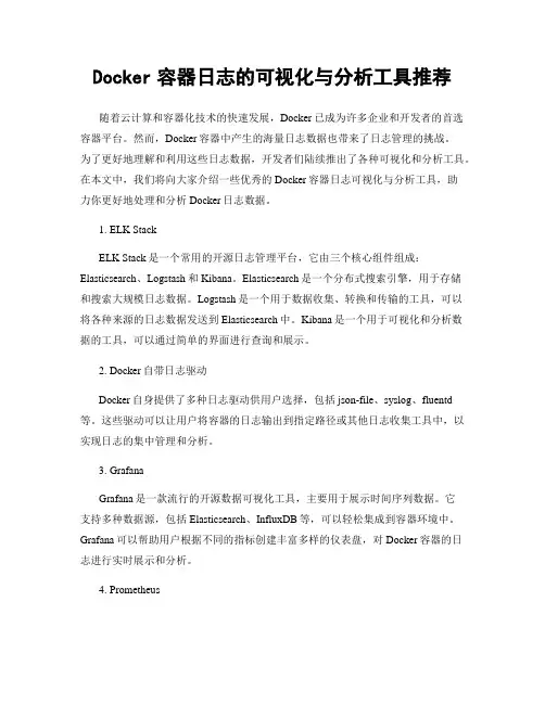 Docker容器日志的可视化与分析工具推荐