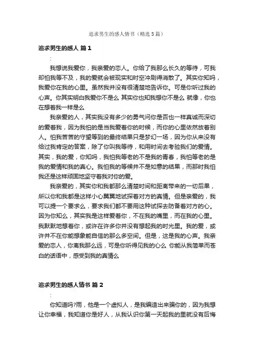 追求男生的感人情书（精选5篇）