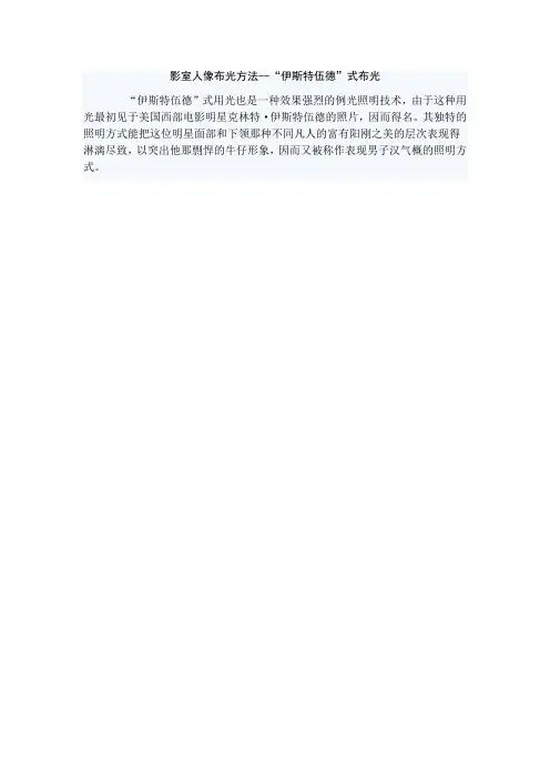 影室人像布光方法