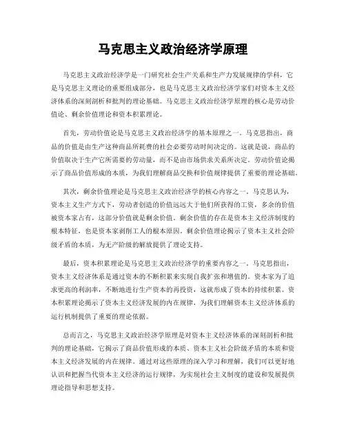 马克思主义政治经济学原理