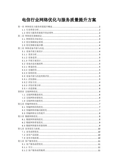 电信行业网络优化与服务质量提升方案