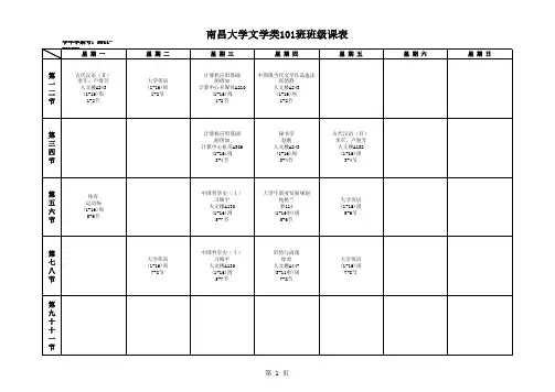 南昌大学全校所有专业课表及课程介绍