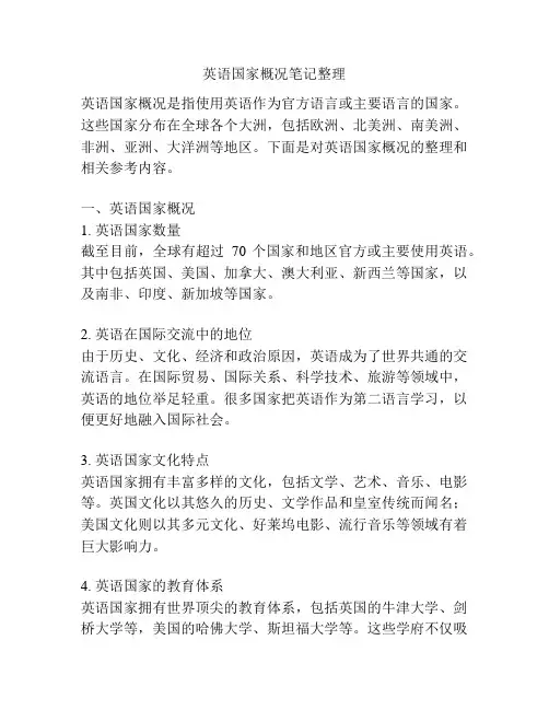 英语国家概况笔记整理