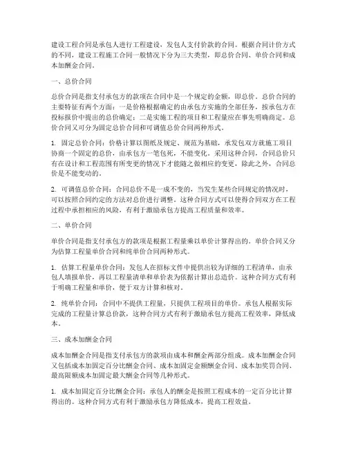 建设工程合同按计价方式怎么分类