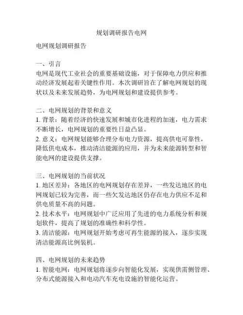 规划调研报告电网