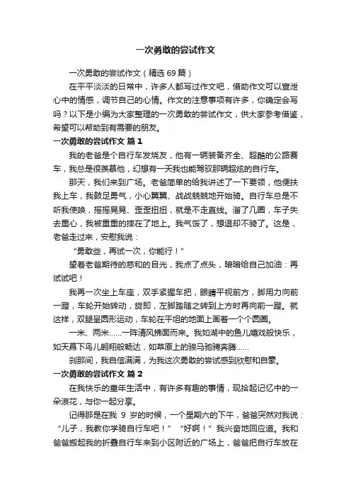一次勇敢的尝试作文