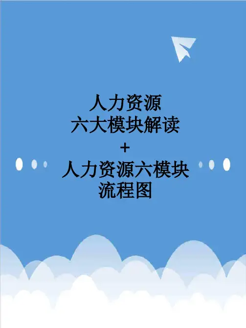 人力资源知识-人力资源六大模块详解43页 精品