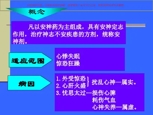 方剂学安神剂培训课件