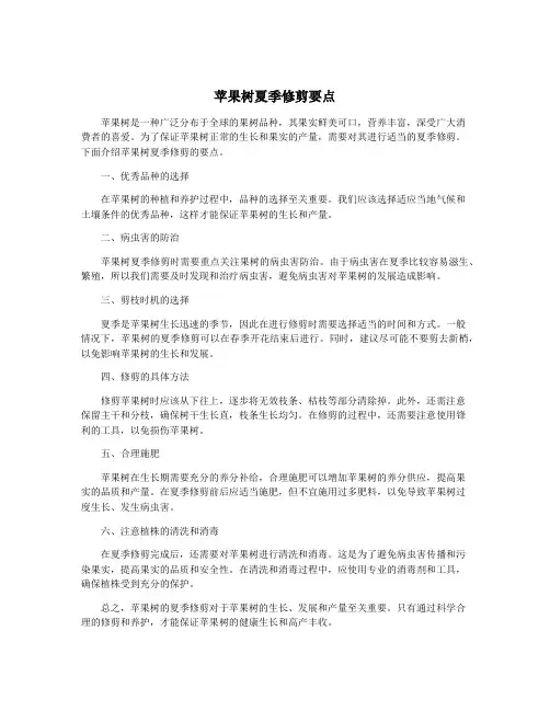 苹果树夏季修剪要点