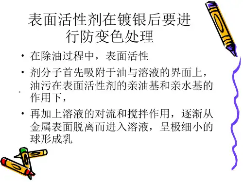 表面活性剂在镀银后要进行防变色处理