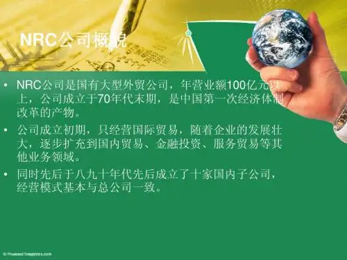 NRC公司的管理信息系统建设ppt讲解