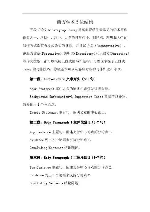 西方学术5段结构