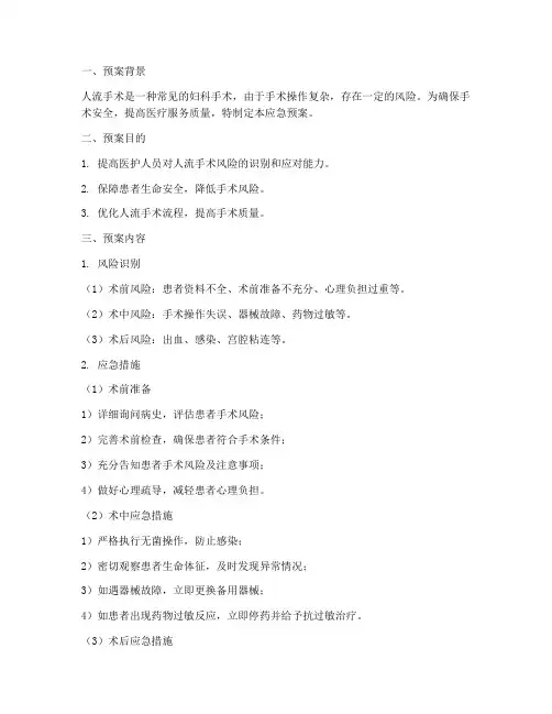 人流手术的应急预案