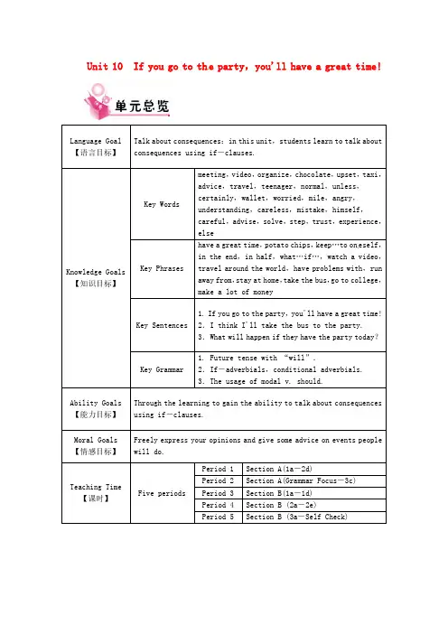 【人教版】八年级英语上册 Unit 10 全单元英文教案