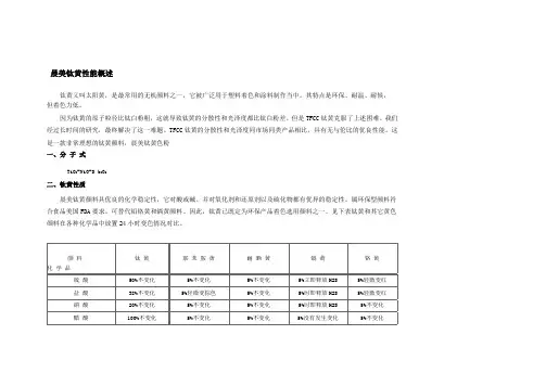 钛黄性能概述