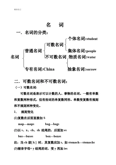 高中英语语法  名词