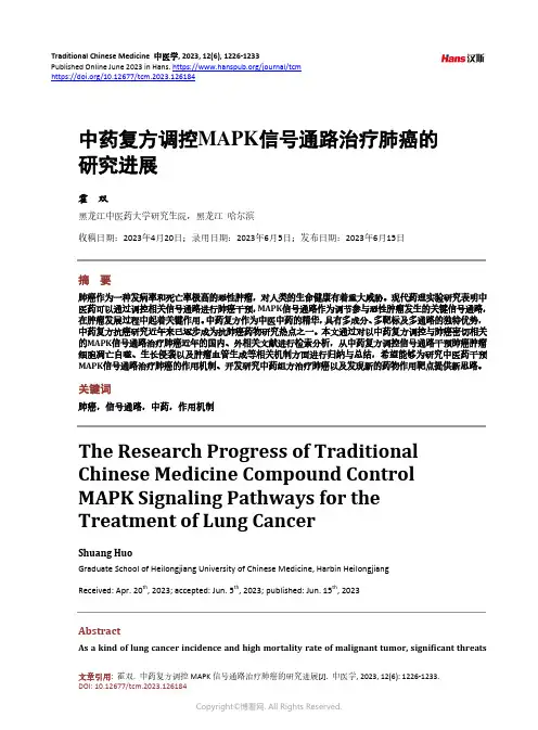 中药复方调控MAPK_信号通路治疗肺癌的研究进展