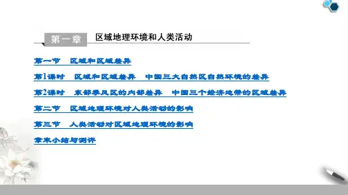 高中新中图版地理必修3 目录课件PPT