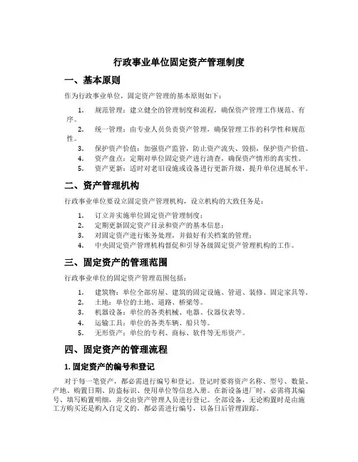 行政事业单位固定资产管理制度[1]