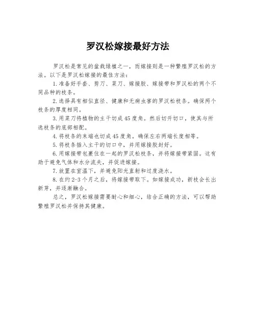 罗汉松嫁接最好方法