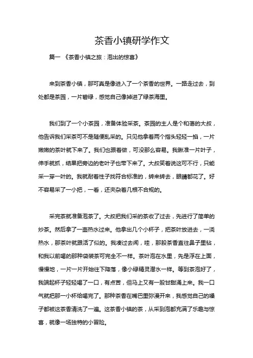 茶香小镇研学作文