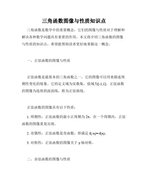 三角函数图像与性质知识点