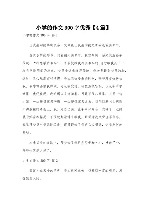 小学的作文300字优秀【4篇】