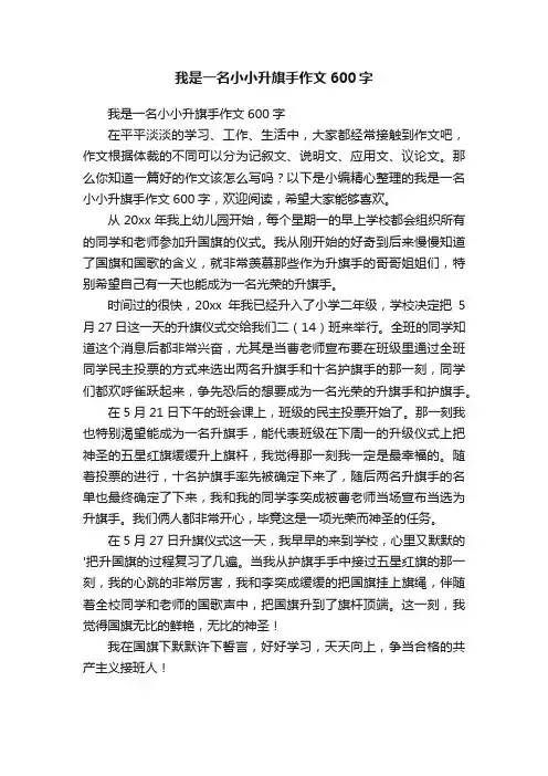 我是一名小小升旗手作文600字
