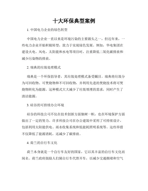 十大环保典型案例