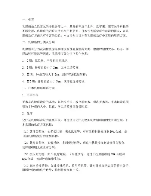 治疗乳腺癌日本用药方案