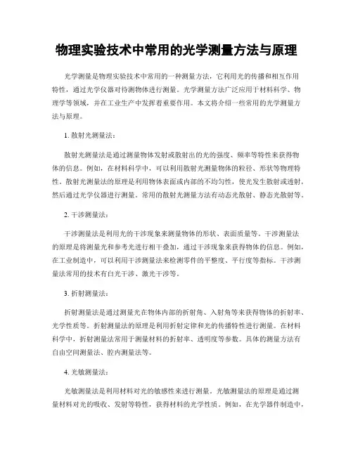 物理实验技术中常用的光学测量方法与原理