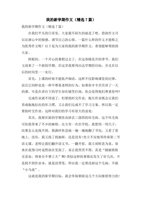我的新学期作文(7篇)