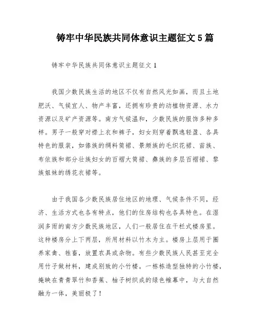 铸牢中华民族共同体意识主题征文5篇
