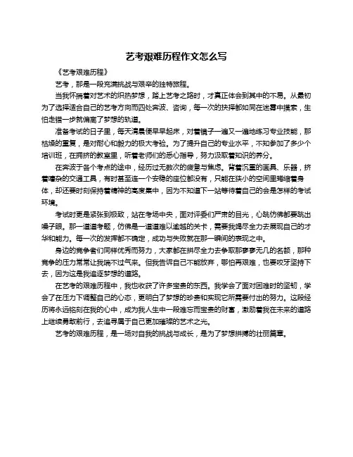 艺考艰难历程作文怎么写