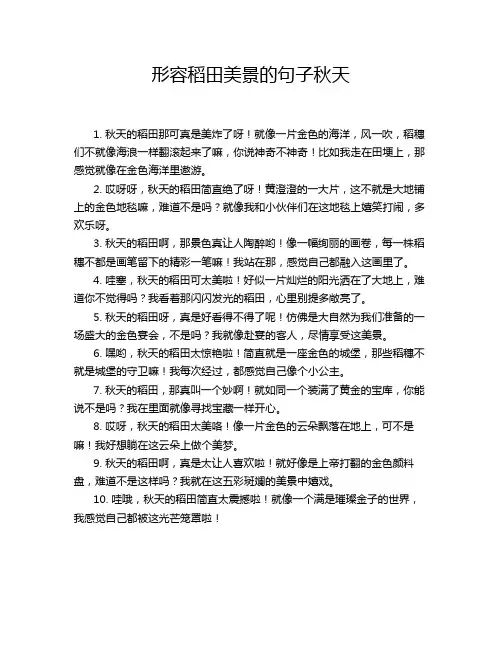 形容稻田美景的句子秋天