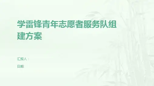 学雷锋青年志愿者服务队组建方案