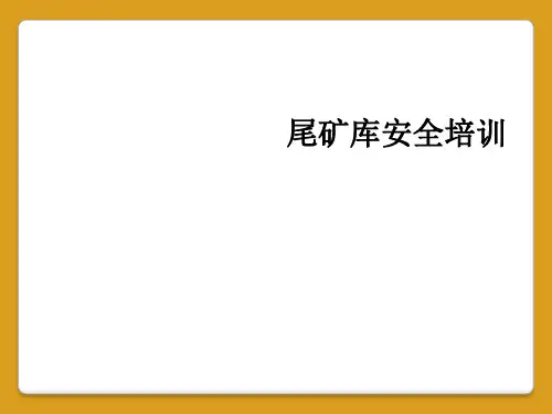 尾矿库安全培训