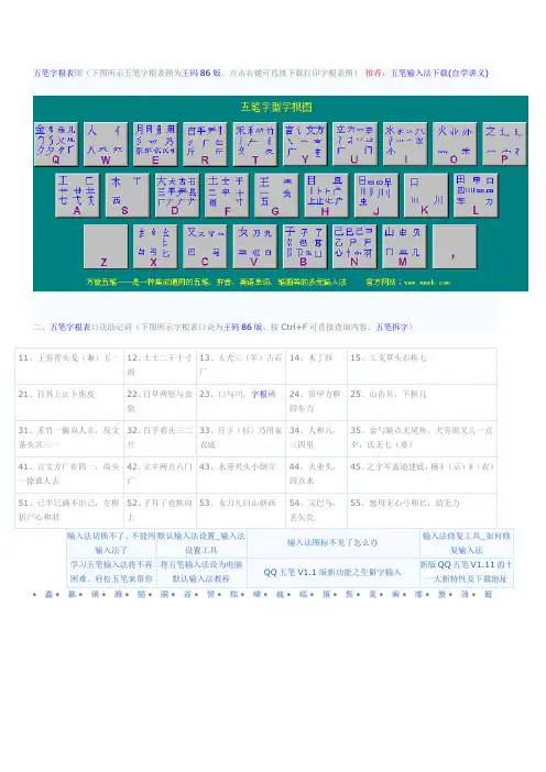 五笔字根表图